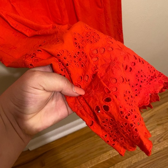 Red Eyelet Madewell Dress - Picture 6 of 10